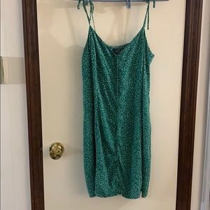 & Other Stories skinny strap polka dot green dress